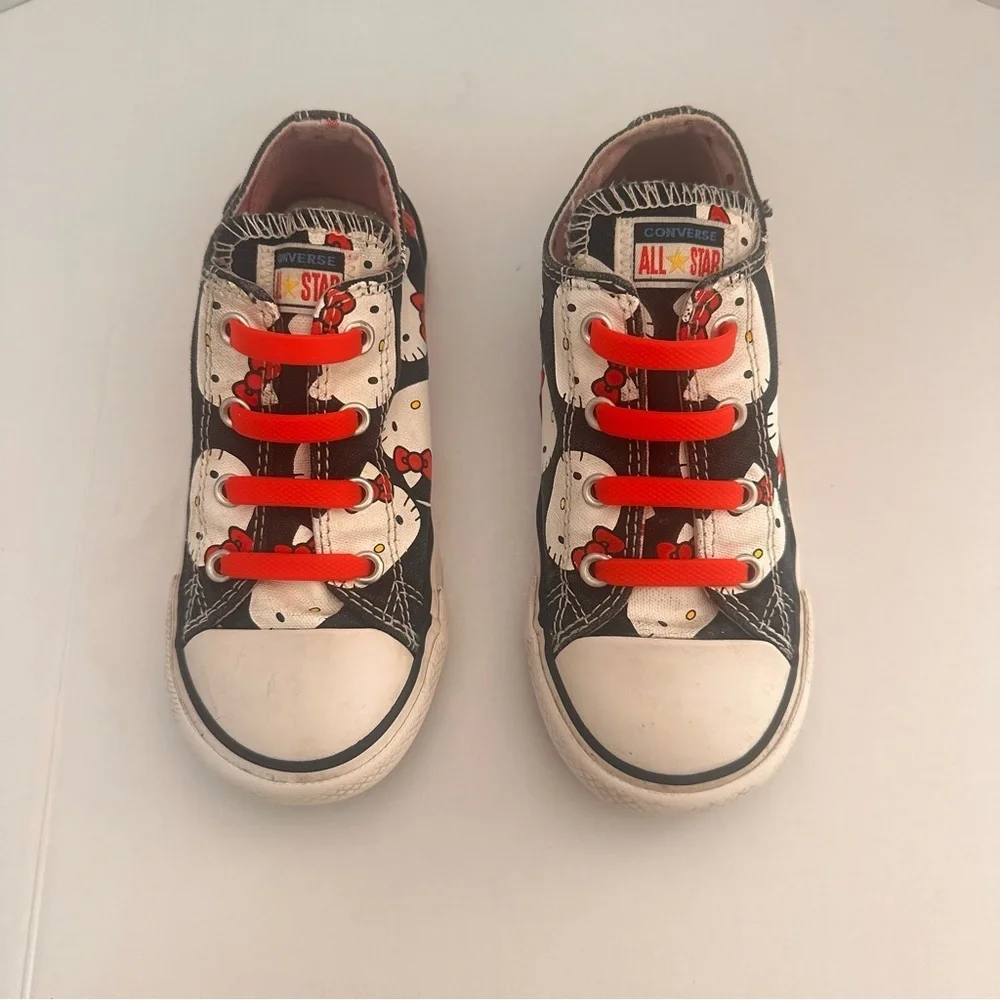 Rare Converse Hello Kitty Chuck Taylor Toddler Black Low Top Sneakers Size 10